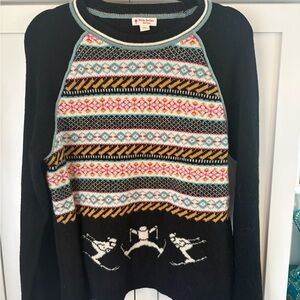 Brooks Brothers Black Sweater with Colorful Stripes